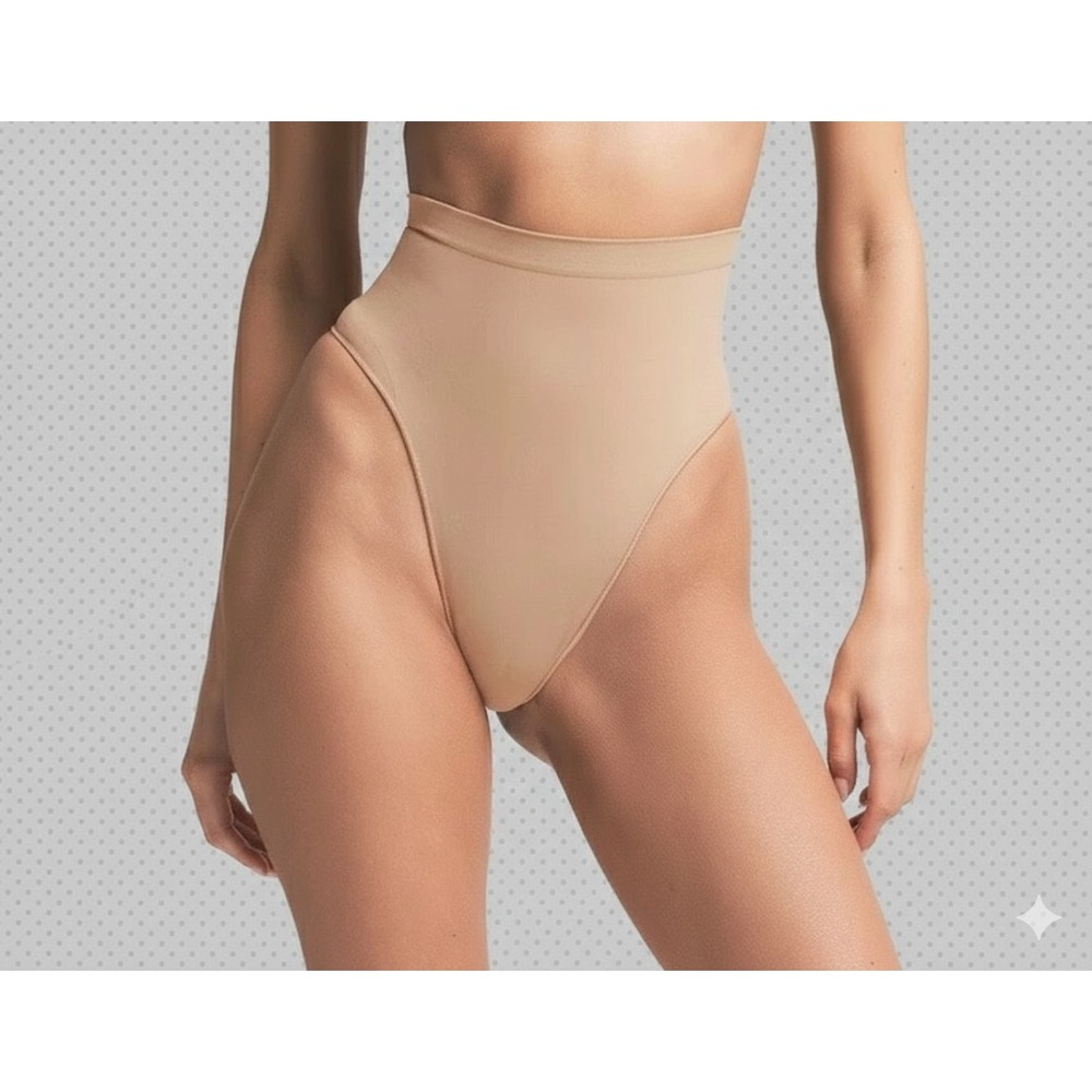 New Skims Seamless Sculpt Mid Waist Thong Shaper Panties Clay Small S Nude